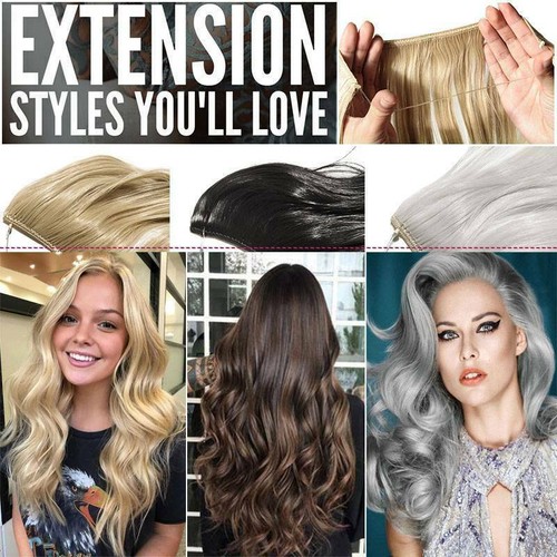 Secret Hidden Wire in Hair Extensions Invisible Head Band Blonde Hair Extensions - Picture 11 of 46