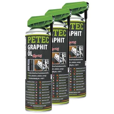 Huile De Graphite Multifonction Spray Dégrippant Universel PETEC 72250 3X 500 Ml - Photo 1/4
