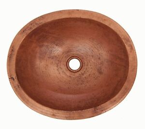 Details About Mexican Copper Bathroom Sink Hand Hammered Oval Drop In 01 Natural Patina
