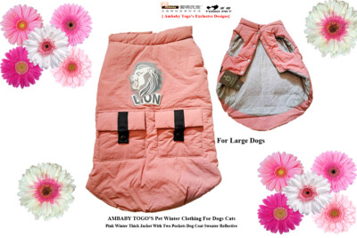 AMBABY Pet Thick Warm Dog Jackets Size Large Dog Coats Dog Winter Snow Clothing