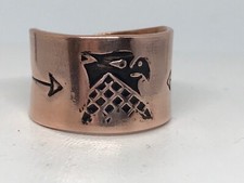 EAGLE Arrows COPPER Ring Open Back Band sz.7 Made in the U.S.A. CR-073