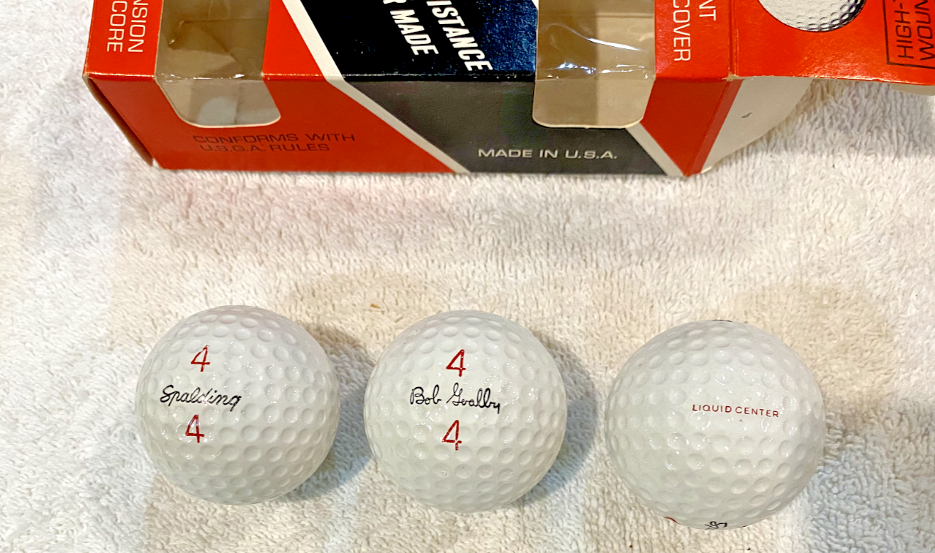 Vintage sleeve of 3 Bob Goalby Signature Spalding Golf Balls Dupont