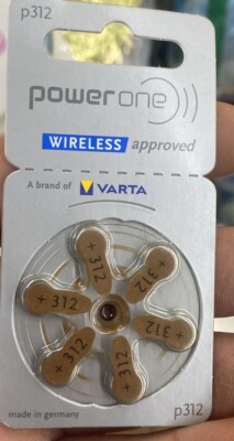 Power One VARTA 312 Size PR41 Höhrgerät Hearing Aid Batteries 1.45V Zinc New