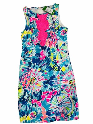 Lilly Pulitzer Womens Dress 00 Pink Blue Adara Shift Sleeveless Casual NWT $198