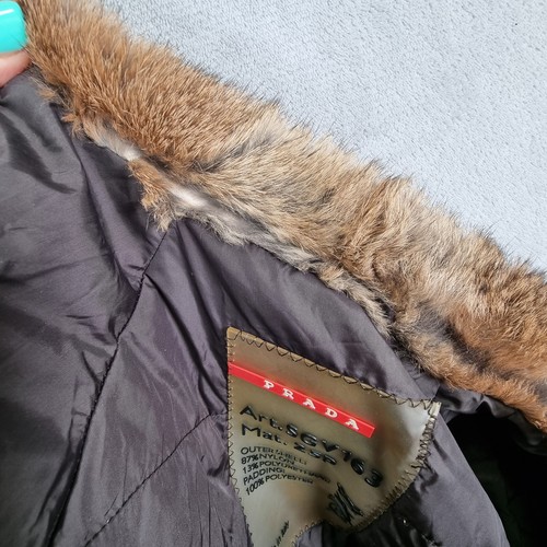 Prada Jacke Damen Größe 40 Braun Fellbesatz Kragen Goretex - Bild 20 von 22