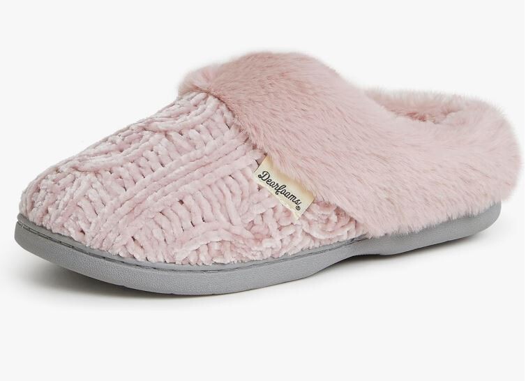 DEARFOAMS Claire chenille women's slide clog slippers Memory Foam PINK Size  9-10 - Main Image