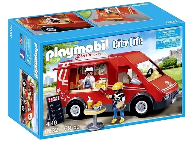 Playmobil 5632 furgoneta camión de comida rápida rojo para servir juguete  móvil