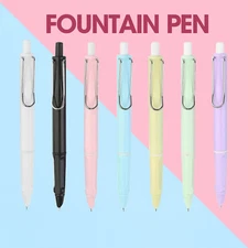 NEW Plastic Retractable Fountain Pen Press Type Ink PensMmRDgk