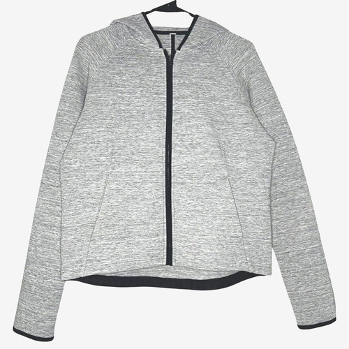 Lululemon City Bound Hoodie Women 6 Heathered Space Dyed Medium Grey Full Zip