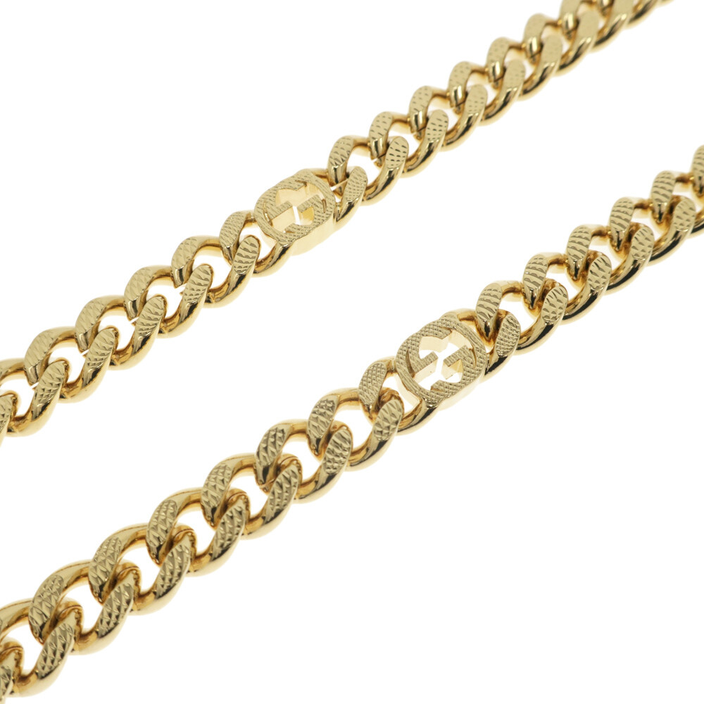 Gucci Adidas Collaboration Necklace Trefoil Golmet Black 50CM