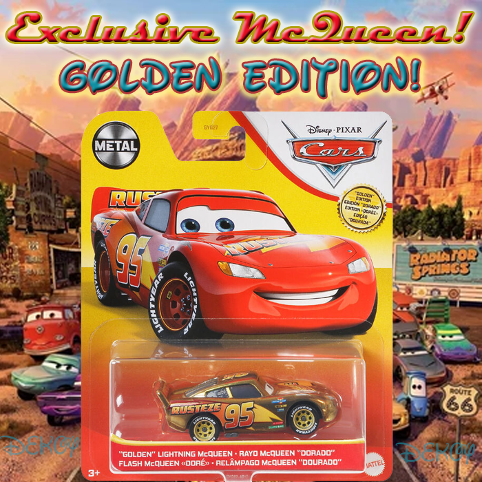 Disney Pixar The World of Cars Golden Lightning McQueen Golden Edition New  887961970890