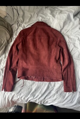 Allsaints Suede Dalby Jacket Cherry Oak Red | eBay UK