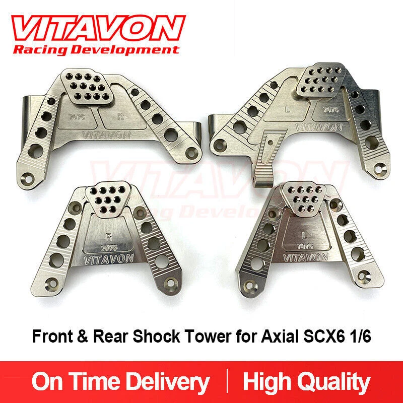 Vitavon CNC Alu7075 Front & Rear Shock Tower for SCX6 Jeep Wrangler Trail Honcho - Image 3 of 4