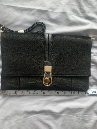 BNWT Faux Black Leather/Hair Koko Bag Handbag/Clutch. Great Bargain! - Picture 10 of 11
