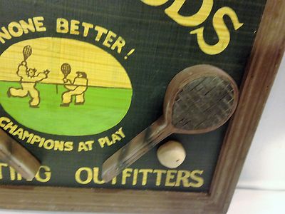 Unique PAINTED SIGN ON WOOD with Wood Frame~Langwoods Sporting~13