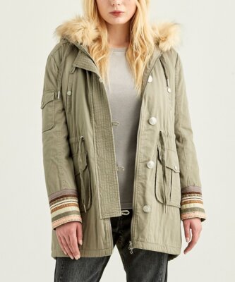 Boundless North Womens Multi-Trim Woodland Anorak Truffle - NWT SZ M