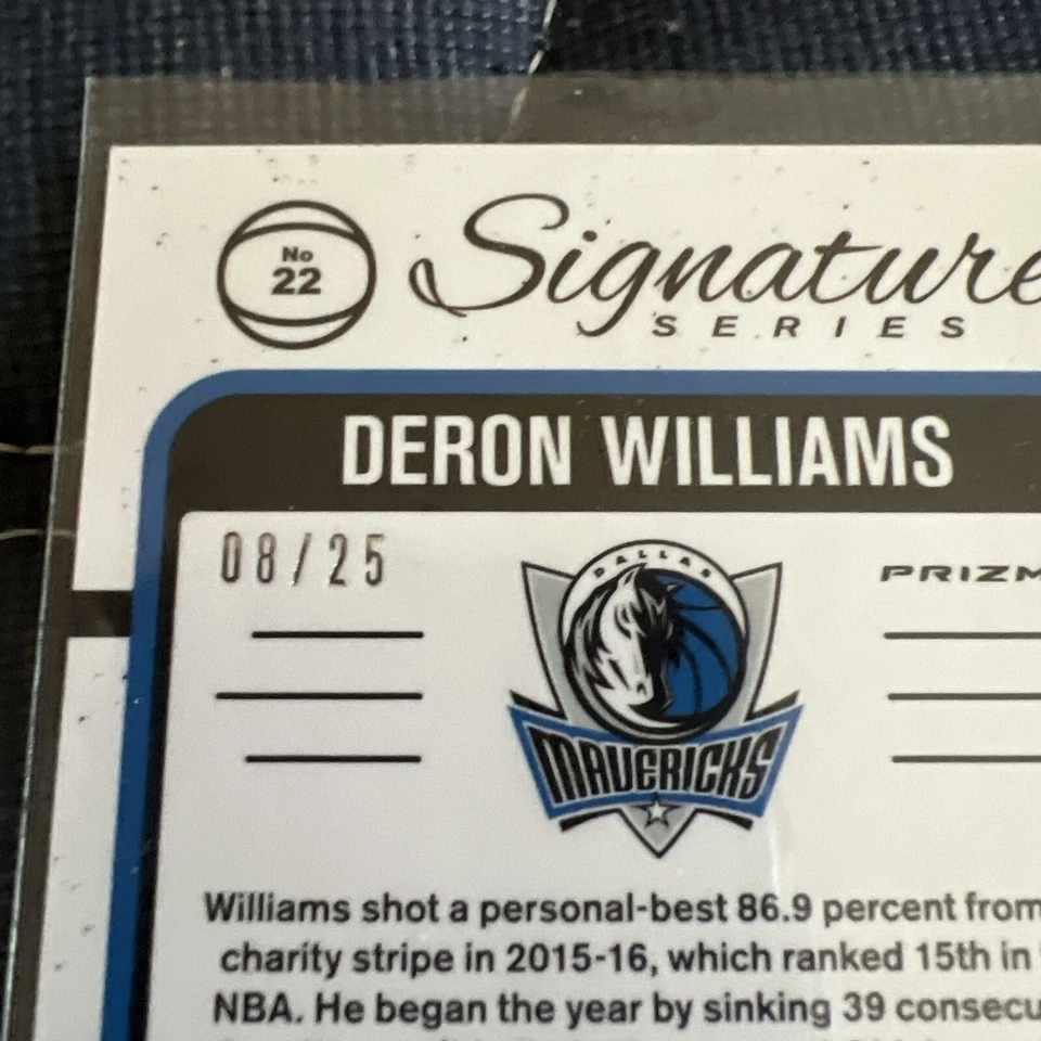 2016 Donruss Optic 签名系列 Deron Williams 粉色亲笔签名球衣 # 8/25 — 第 3/3 张图片