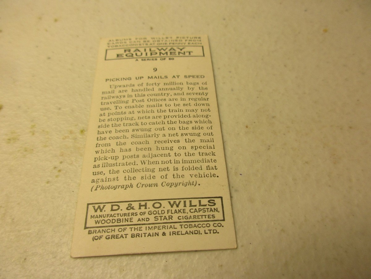 1938 Wills Cigarette Card Railroad Equipment #9 | eBay