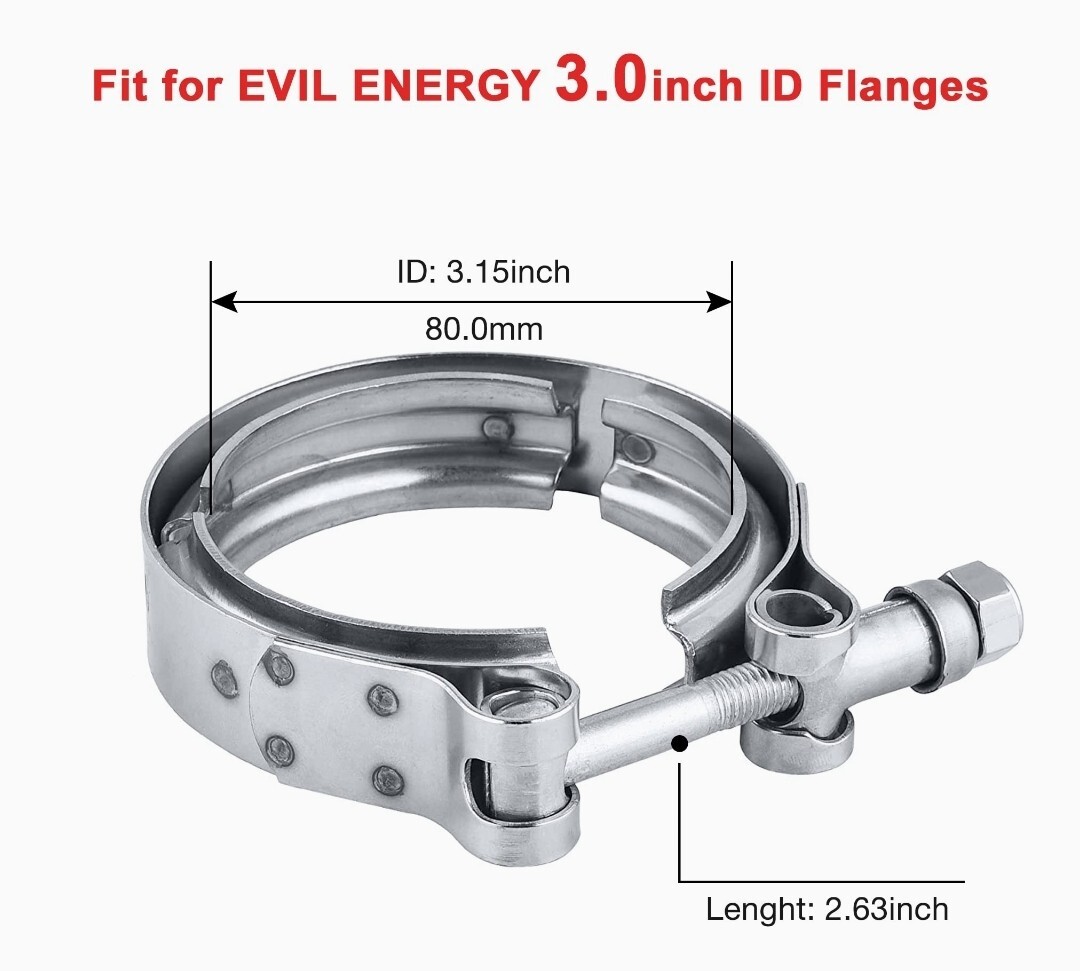 3inch V-Band Clamp &304 Stainless Steel flange kit Vband for Exhaust Downpipe X2