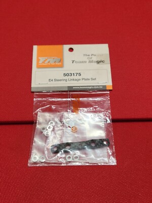 Team Magic T.M. E4 Carbon Steering Linkage Plate Set #503175 New In Orignal Pack