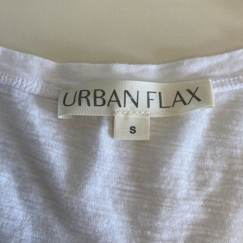 Urban Flax Grateful Pullover White SMALL 100% Cotton Body 100% Linen Trim - Picture 6 of 10