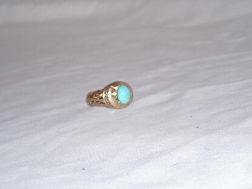 MIDDLE EASTERN STERLING SILVER 925 NATURAL PERSIAN TURQUOISE STONE RING - Picture 9 of 10