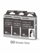 Fujifilm Instax Mini Pellicola Monocromatica B&W 10 20 30 Fogli Fuji 8 9 11 12