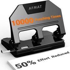 3 Hole Punch Heavy Duty 40 Sheet Metal HPX3 Black 10000 Uses AFMAT Diameter