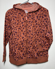 Girls' Zip-Up Fleece Hoodie Sweatshirt - Cat  Jack Chestnut Animal XXL Plus