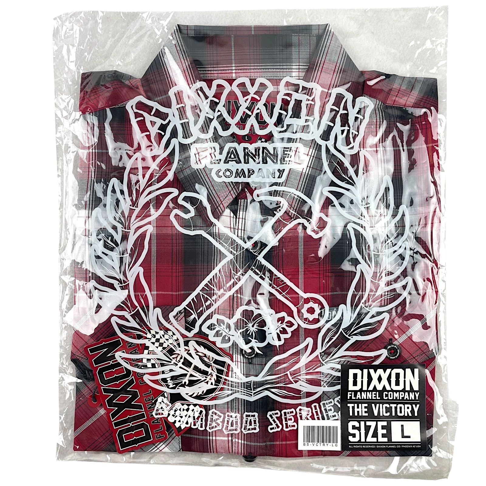 DIXXON Flannel "The Victory" Men's LARGE Bamboo Short Sleeve Plaid Button Shirt