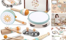 Toddlers Musical Instruments-Baby Montessori Wooden Musical Toys for Toddlers