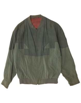 Vintage Mens Bomber Jacket UK 40 Large Green Colourblock LG10