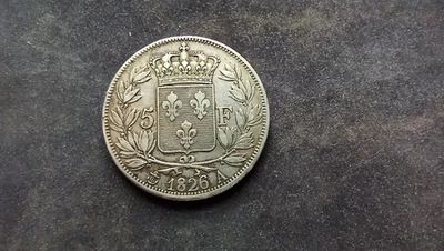 5 Francs Argent Charles X 1826 A (Ref 3839) - Photo 1/2