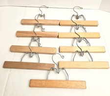 Vintage Wooden Hangers W/Clamp 9" Pants Skirt Slacks Unbranded Lot Of 8