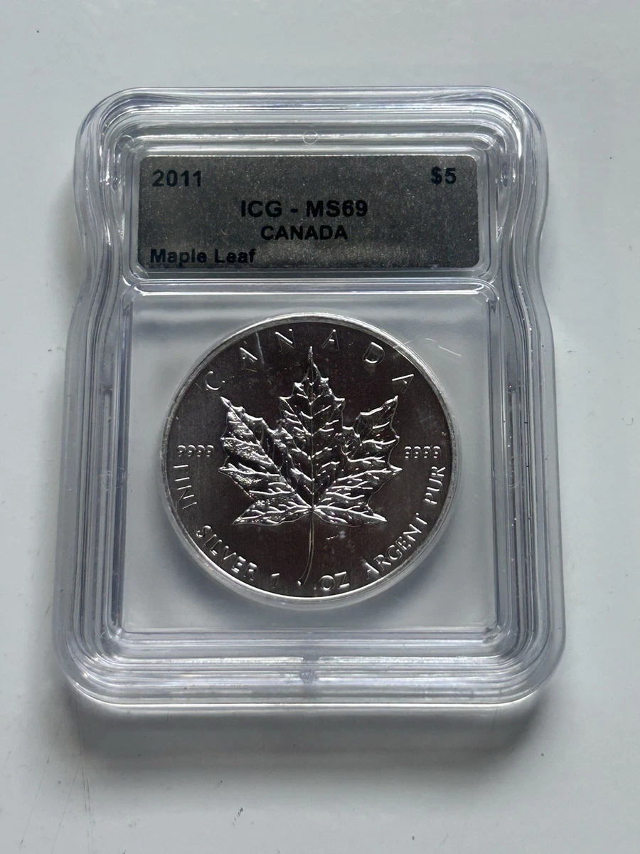 Canadian Maple Leaf MS 69 Graded 1 oz Precious Metal Content per