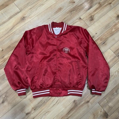 Vintage 80s 90s Tennis Association Satin Red Jacket Size M USA Made