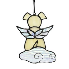 Stained Glass Angel Wings Dog Memorial Gifts for Loss of Dog Sympathy Bereave...