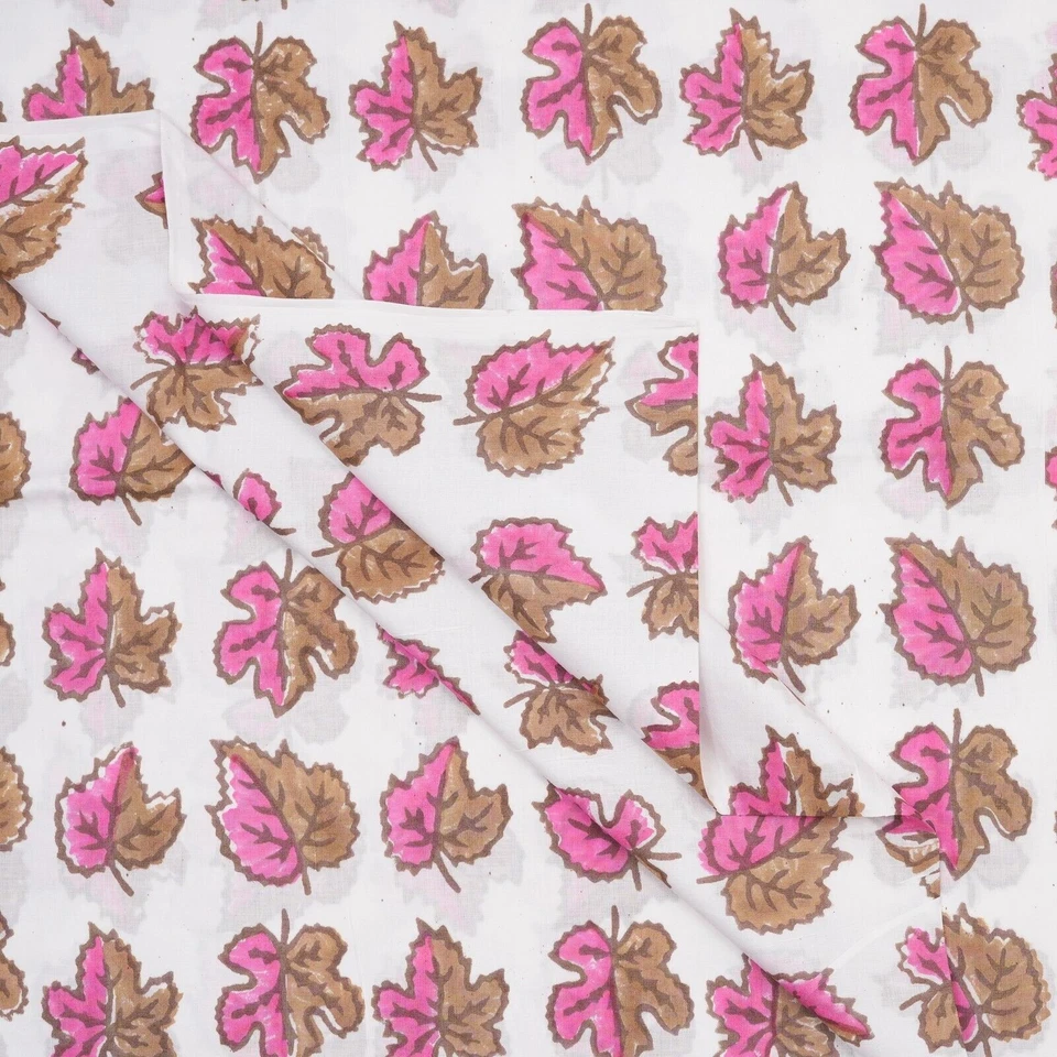 20 Yard Hand Block Print Handmade Cotton Indian Natural Bagru Print Fabric - Image 3 of 4