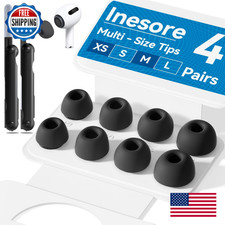 4 Pairs Ear Tips for AirPods Pro 2/1 w/Storage Box, Cleaning Pen, Noise Cancelli