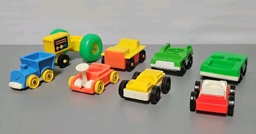 Vintage Fisher Price Little People Cars Vehicles Lot Of 8