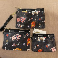 Lesportsac Floral Ox Wristlet Pouch Set of 3 NWT 3455