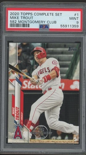 MIKE TROUT 2020 TOPPS 582 MONTGOMERY CLUB PSA 9 MINT #1 ANGELS (55911359)