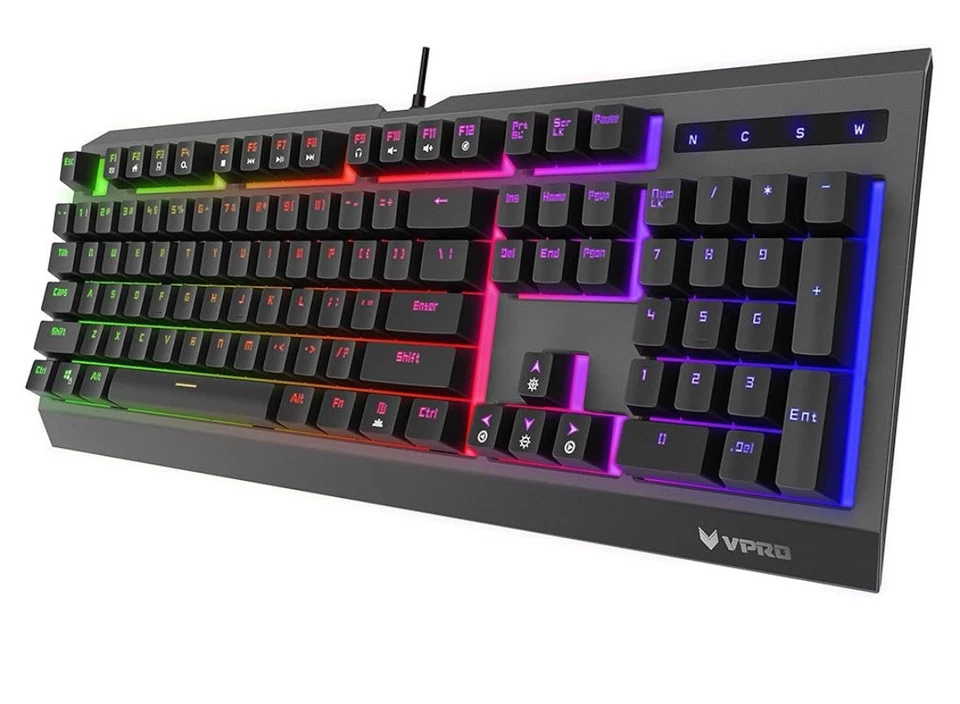 Rapoo V52s Wired USB BACKLIT Qwerty English Black Membrane Gaming Keyboard - Image 4 of 4