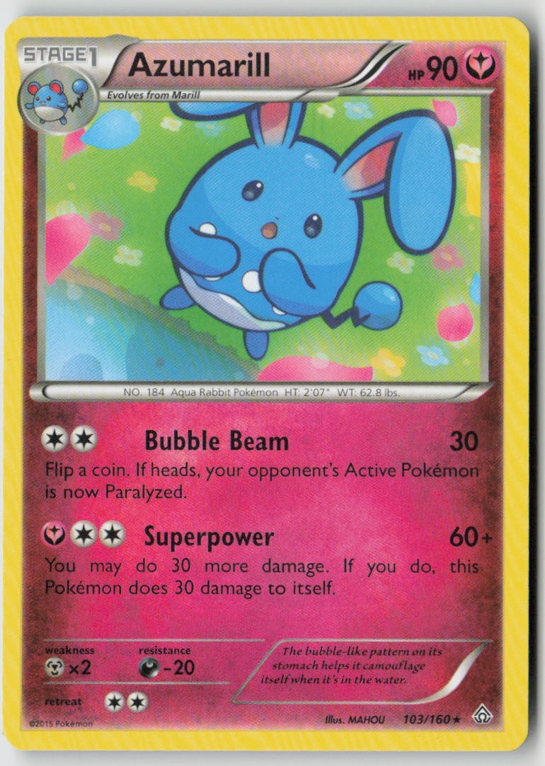 Azumarill 103/160 - XY - Primal Clash Normal - PTCG - LP