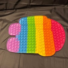 Extra Large Among Us Pop It Fidget Toy Fish 15   x 11   Rainbow