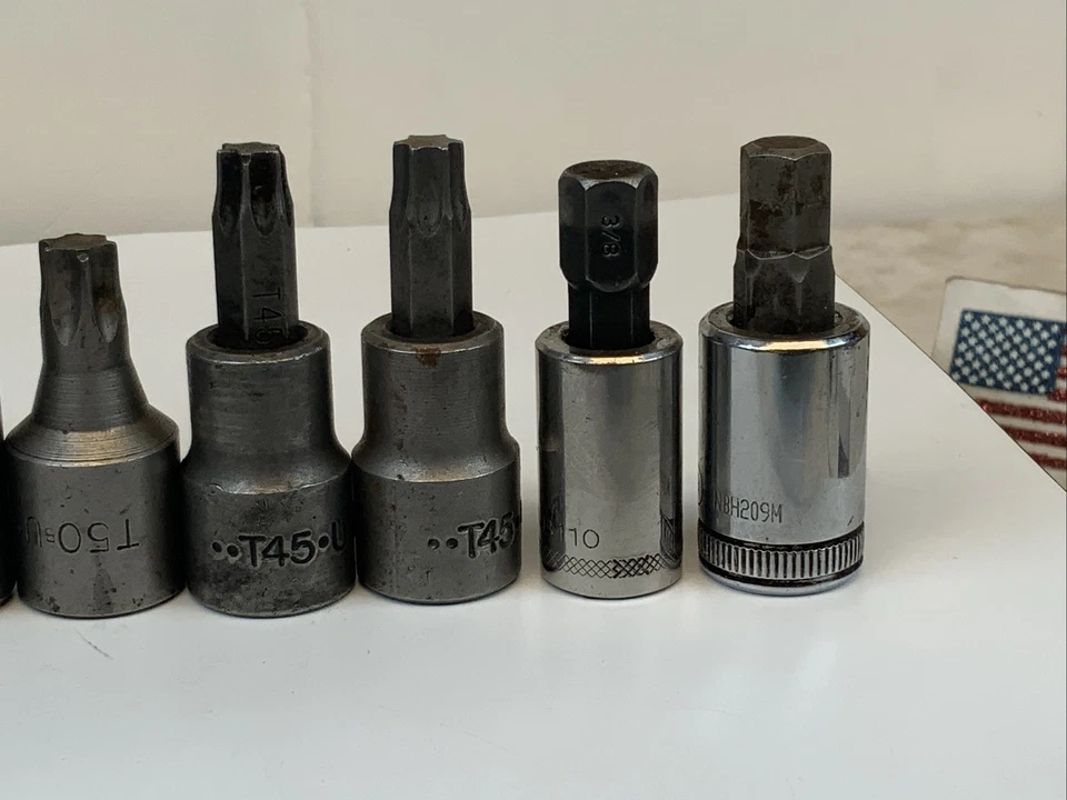 NAPA & Unbranded Torx/Hex Bits, 1/2 & 3/8 Drive, Some USA Made - Imagem 3 de 4