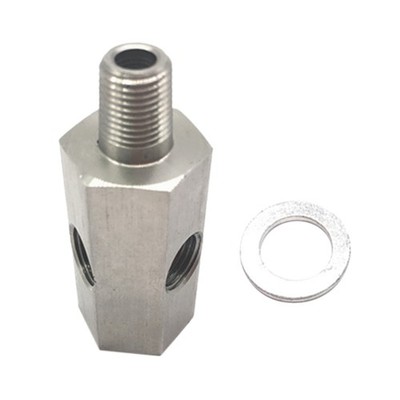 Edelstahl 1/8in BSPT Öl Druck Sensor T zu NPT Adapter, 50mm Lange, einfach zu