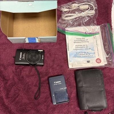 GUC w BOX-Canon ELPH 330 HS Powershot + Cable Battery Manuals CD XLNT 12.1MP