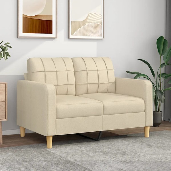 Sofa 2-Sitzer Stoff Creme 120 Cm Breit-image