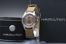[Near MINT w/Box & Paper] HAMILTON KHAKI H644510 Brown Day Date Qz Men's Watch
